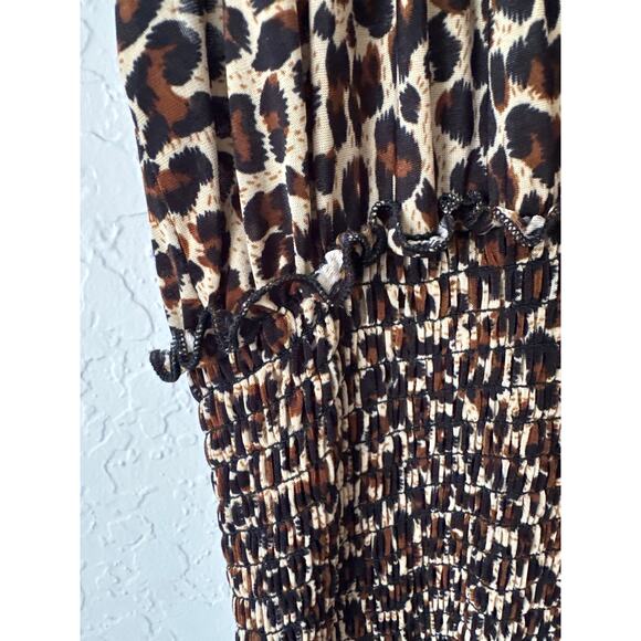 Vintage Renegade Club🌿Leopard Print Bodycon Dress Women’s Size 15 Y2K 90s Style - Picture 8 of 10